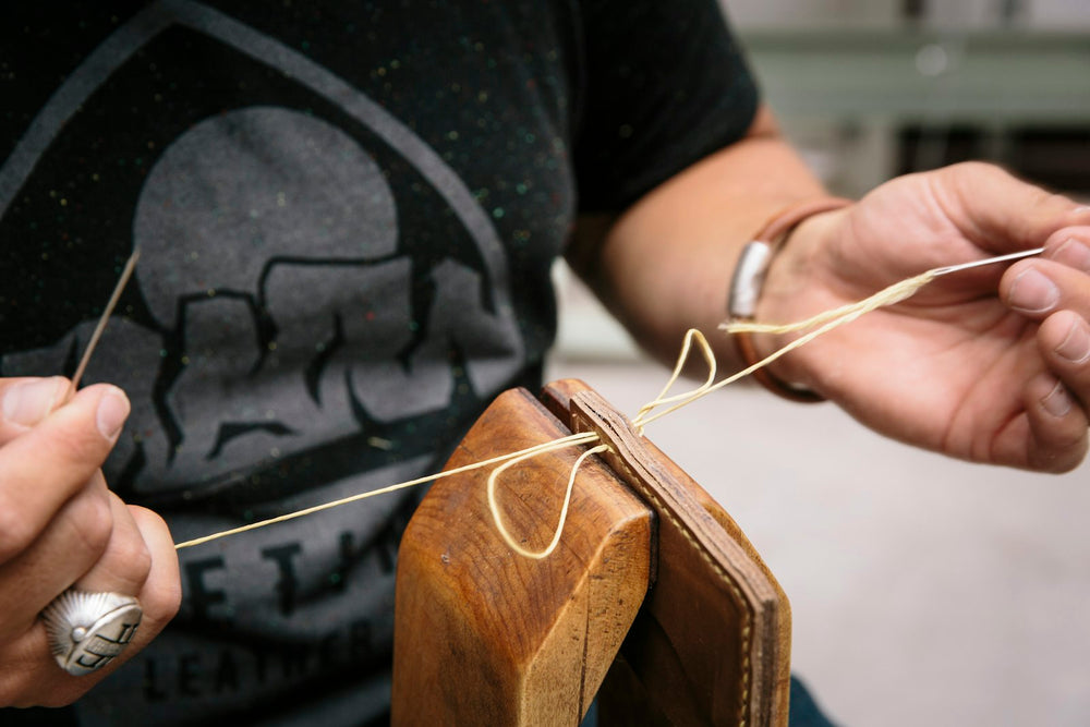 Finitions cuir d'un bracelet de montre premium