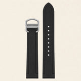 Black FKM rubber strap with Cartier-style quick-release end, for Cartier Santos - Maison Brassel