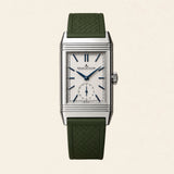 Jaeger-LeCoultre Reverso on a khaki green FKM rubber strap by Maison Brassel
