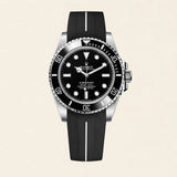 Rolex Submariner fitted with a black FKM rubber strap by Maison Brassel