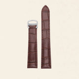 Brown alligator-grain leather strap with Cartier-style quick-release end, for Cartier Santos - Maison Brassel