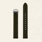 Khaki green nylon strap with Cartier-style quick-release end, for Cartier Santos - Maison Brassel
