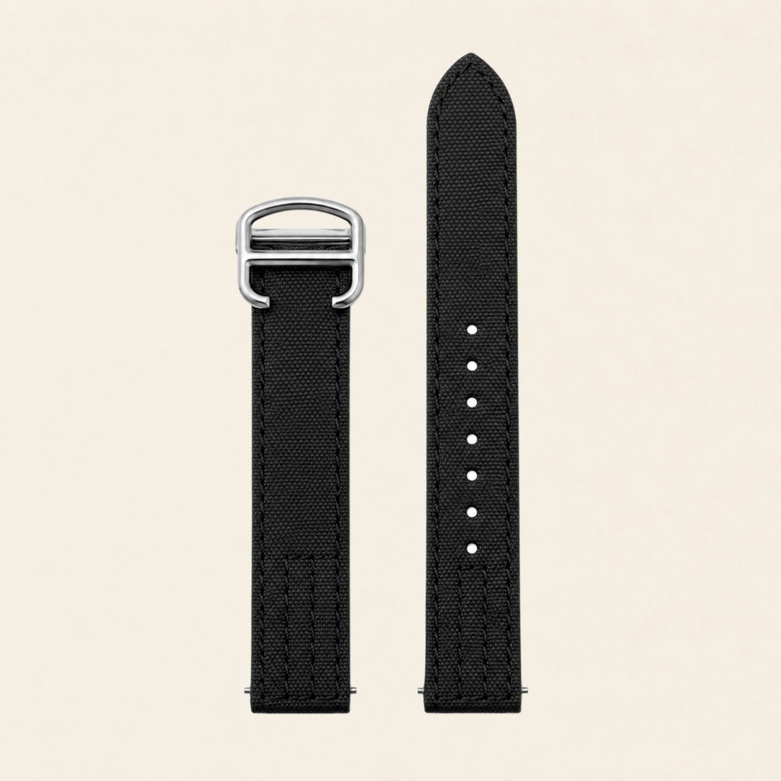 Black nylon strap with Cartier-style quick-release end, for Cartier Santos - Maison Brassel