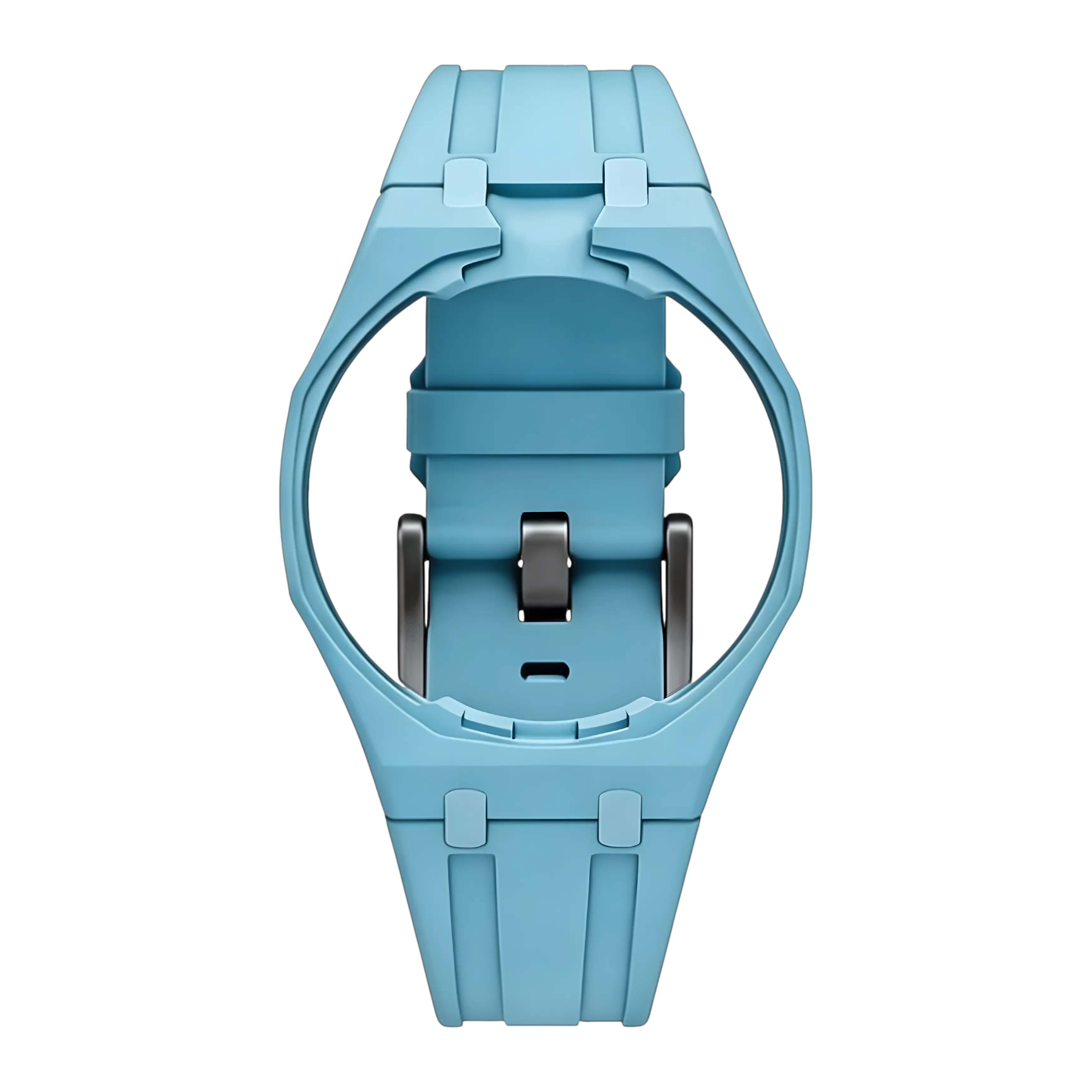 Sky blue Royal Pop FKM strap with integrated case, ideal on AP × Swatch Blaue Acht and Lan Ba — Maison Brassel
