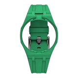 Green Royal Pop FKM rubber strap mounted on integrated case, for AP × Swatch Green Eight SSX03G100N — Maison Brassel
