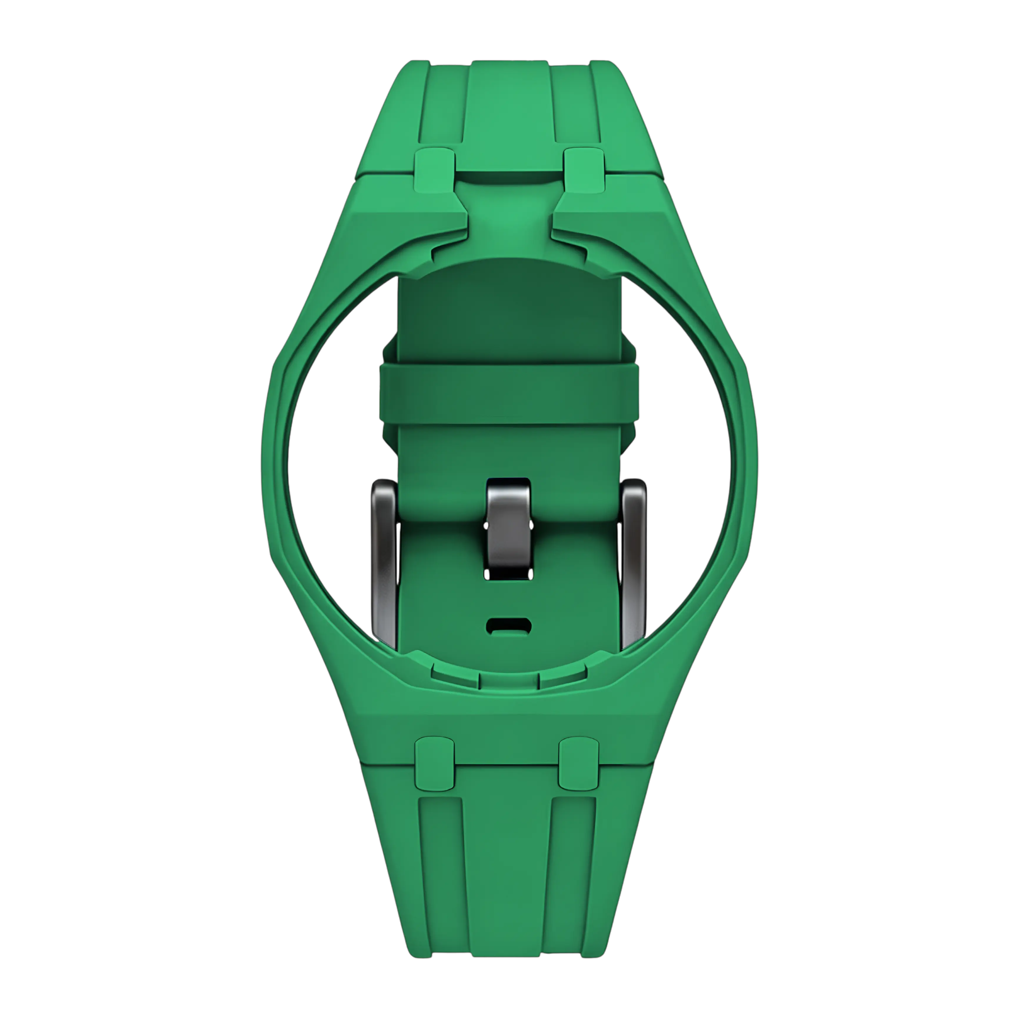 Green Royal Pop FKM rubber strap mounted on integrated case, for AP × Swatch Green Eight SSX03G100N — Maison Brassel