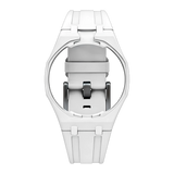 White Royal Pop FKM rubber strap with integrated case, for AP × Swatch Huit Blanc SSX03W100N — Maison Brassel