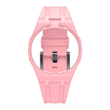 Pink Royal Pop FKM strap with integrated case, ideal on AP × Swatch Otg Roz and Otto Rosso — Maison Brassel