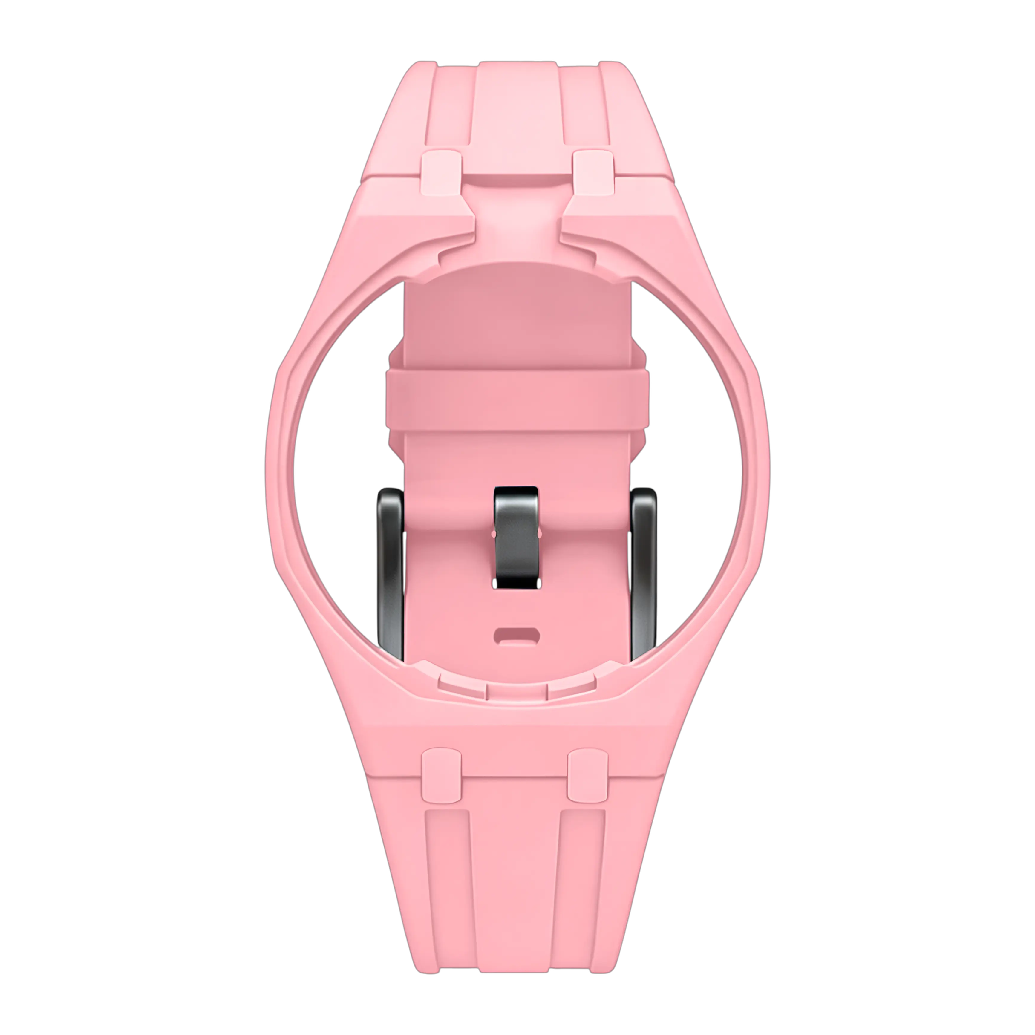 Pink Royal Pop FKM strap with integrated case, ideal on AP × Swatch Otg Roz and Otto Rosso — Maison Brassel