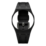 Black Royal Pop Savonnette strap on integrated case, fits AP x Swatch crown-at-3h models Lan Ba and Otg Roz, Maison Brassel