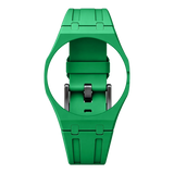 Green Royal Pop Savonnette strap on integrated case, fits AP x Swatch crown-at-3h models Lan Ba and Otg Roz, Maison Brassel