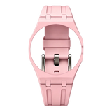 Pink Royal Pop Savonnette strap on integrated case, fits AP x Swatch crown-at-3h models Lan Ba and Otg Roz, Maison Brassel